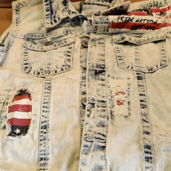 Smoke and Rise Pride Nation size m jean vest - Picture 5 of 7